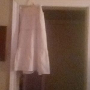 Short cotton and polyester blend skirt